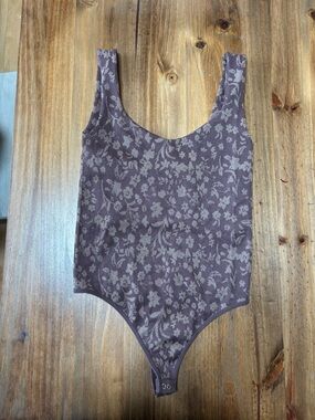 Free People Brown Floral Scoop-Back Women’s One-Piece Bodysuit